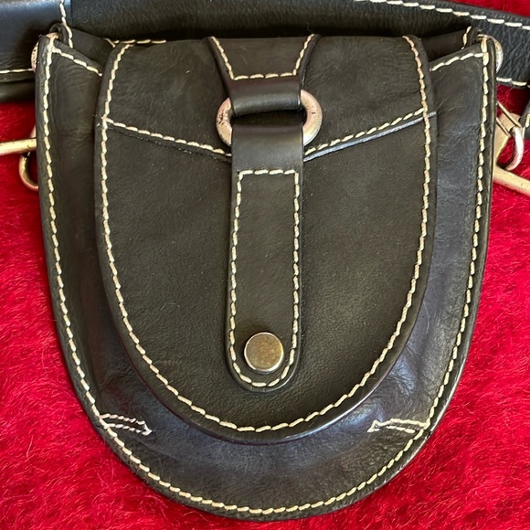 ORCIANI MADE IN ITALY GENUINE LEATHER BELT BAG with CHAIN DETAIL - Picture 2 of 14